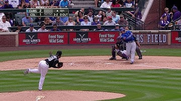 CHC@COL: Baez connects for a solo homer to left