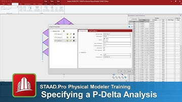 Specifying P-Delta Analysis Commands in the STAAD.Pro Physical Modeler