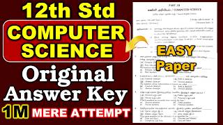 12th Computer Science Original Answer key 2026 - 1M Grace Mark #exam #grace #last #school #student