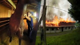 Cop Rushes Into Burning Barn to Rescue Horse