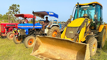 JCB 3dx Xpert Loading Mud in Tractor | Mahindra 275 Di | Powertrac 434 | Jcb Video #jcb #tractor