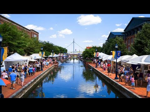 Driving Downtown - Frederick City 4K - Maryland Visit