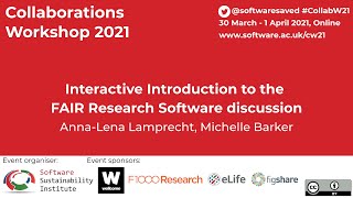 Interactive Introduction to the FAIR Research Software discussion - CW21 Mini-workshop 1.1