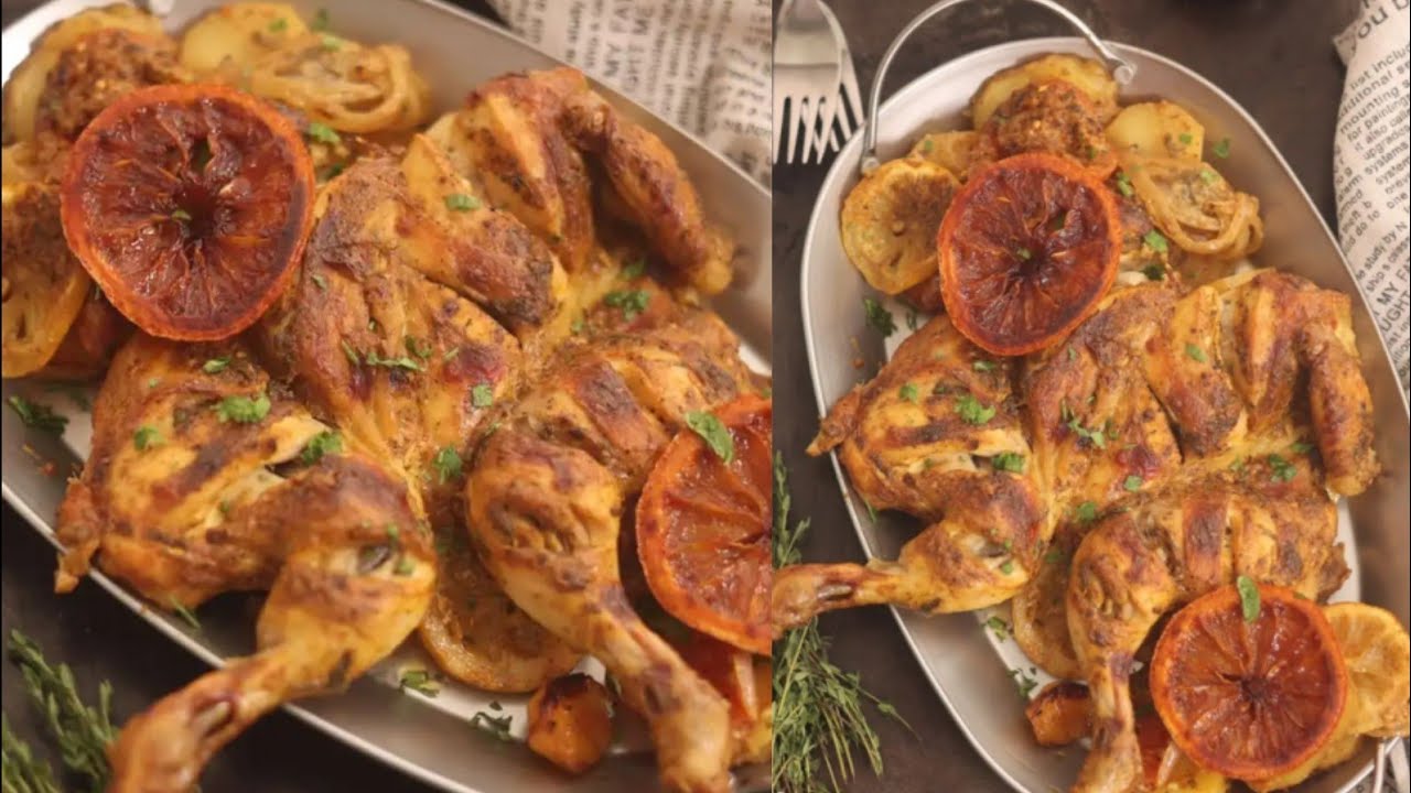 صينية دجاج بالبرتقال لذيذذذذذة وسهلة 🧡✨ الشيف حصة