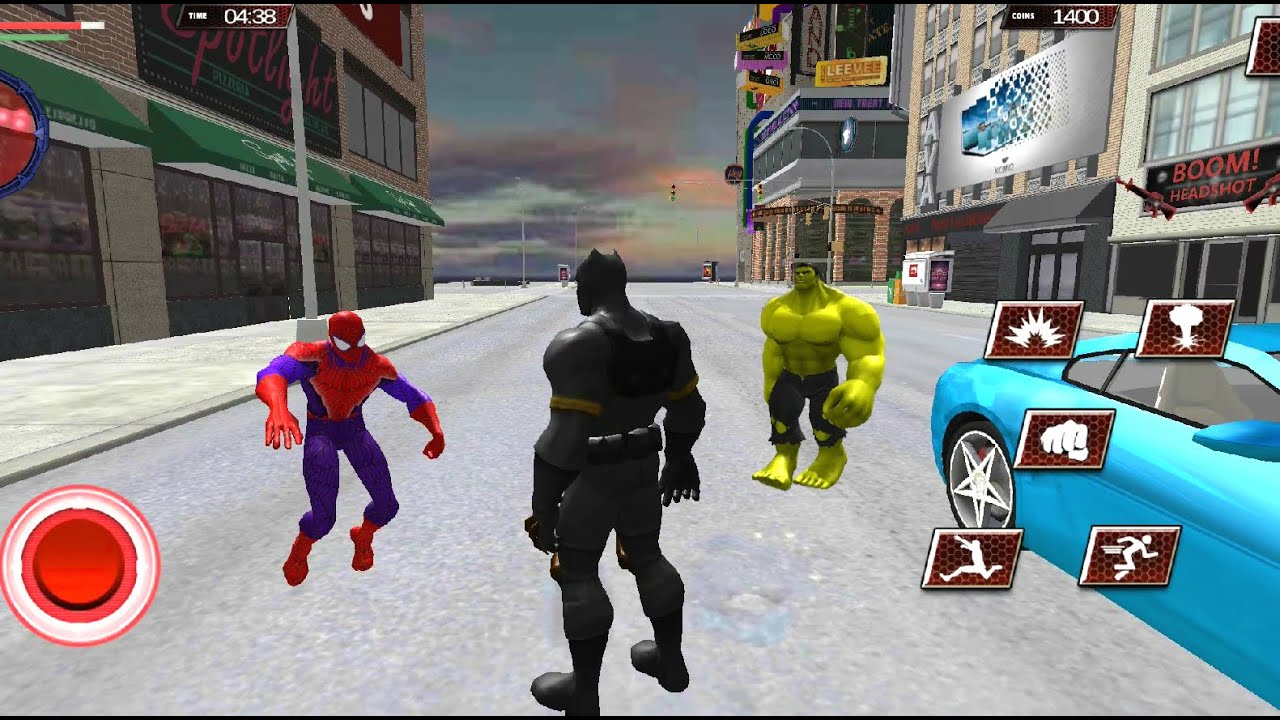 Panther Hero City Battle | Super Panther Hero Vs Spider Villain Vs Monster Hulk - Android GamePlay