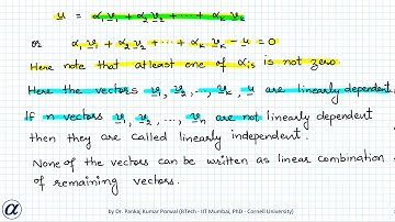 Linear Independence of Vectors Theory GATE