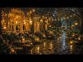 Deep Smooth Jazz In A Cozy Rainy Garden Café Warm Lights Rain Sounds For Study Relax Focus 