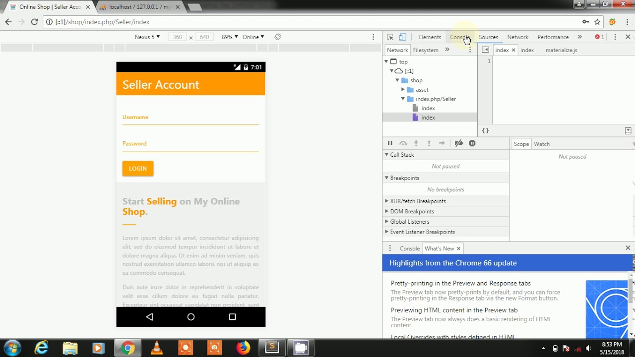 Project in Codeigniter Framework Part18 ( Seller Login