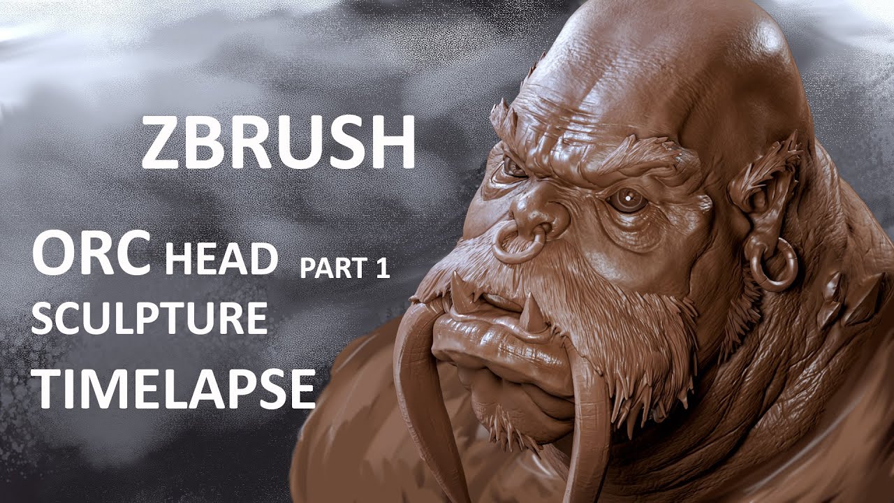 Zbrush ORC head part 1 (base structure) - YouTube