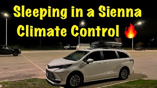 Sleeping in a Sienna Hybrid - My Overnight Routine with Climate Control - Nomad Van Life Toyota