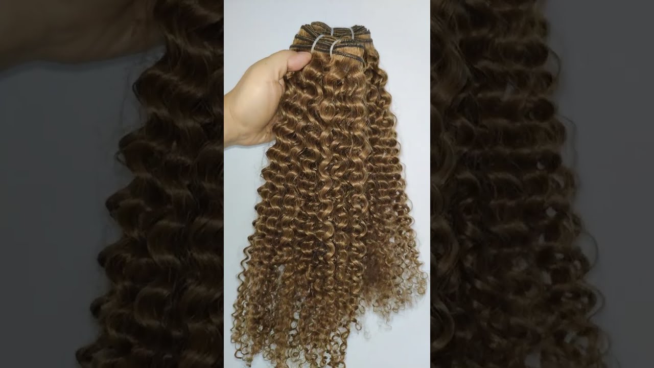 What's the secret of colored curly hairs ? get your shiny raw golden brown kinky curly wefts