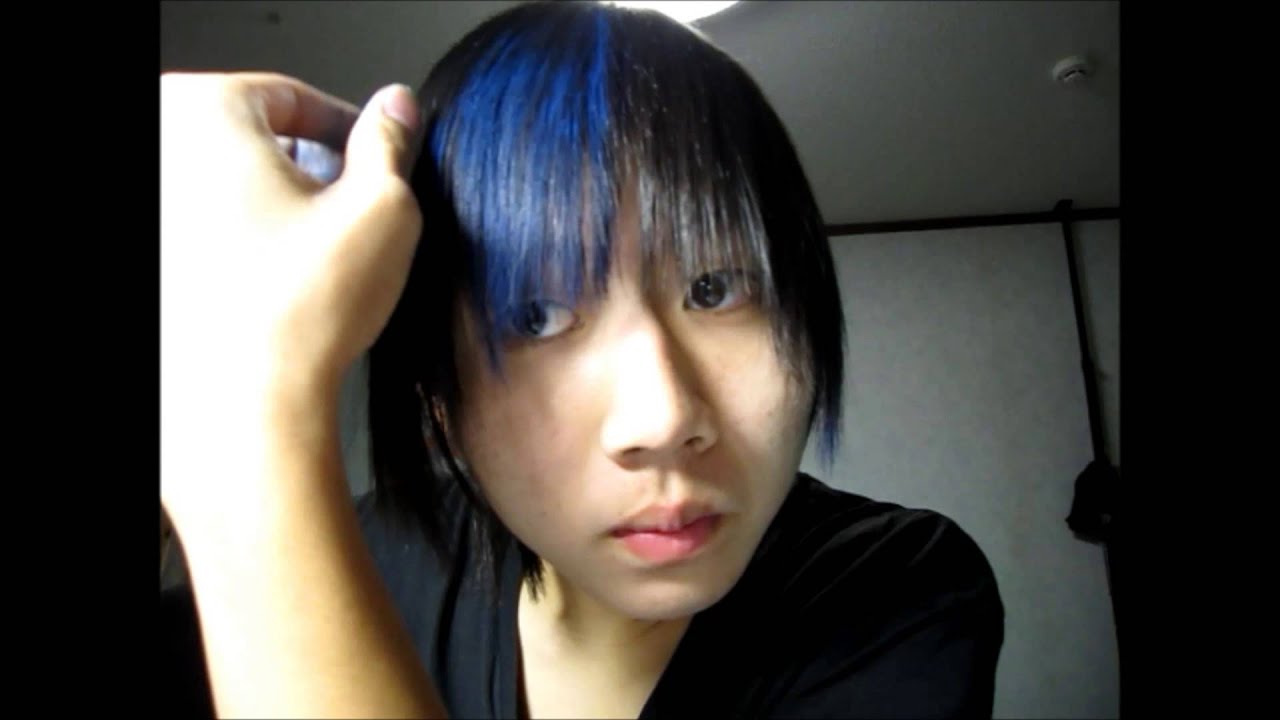 ヘアチョークで歌広場淳さん風に髪を青くしてみた Youtube