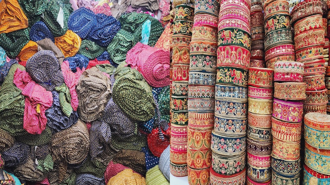 लेस और फैब्रिक के बड़े व्यापारी//LACE WHOLESALE MARKET IN SURAT, CUT PIECE CLOTH WHOLESALE MARKET.
