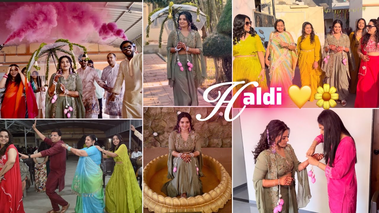 hamari haldi me yellow pahen na mana hai 😂 | himanshi ki haldi 🥰🧿 | #haldiceremony