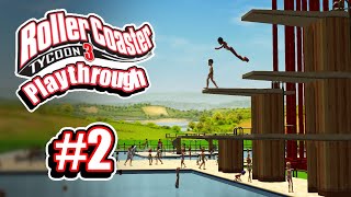 Making an EPIC pool complex - Roller Coaster Tycoon 3 Playthrough #2