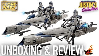 Hot Toys BARC Speeders with Commander Appo & Heavy Weapons Clone Trooper Unboxing & Review