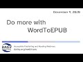 Do more with WordToEPUB