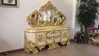 Luxury Dining Table Set With Wooden Hand Carved For Home Furniture