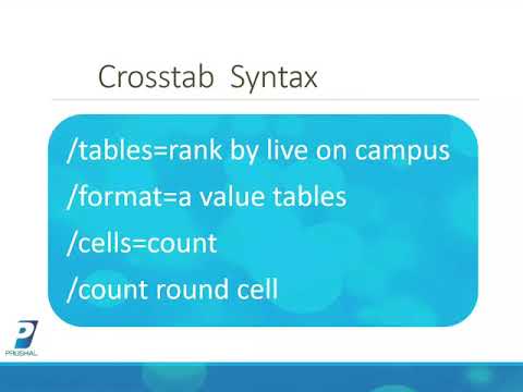 Crosstab,  Contingency tables, Scatter plots
