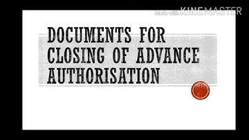 Documents of Advance Authorisation: ANF-1