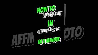 3D Text in 1 Minute using Affinity Photo 2 Ipad. #3dtext #affinityphoto #digitalart