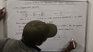 #LINEAR DIFFERENTIAL EQUATIONS WITH CONSTANT COEFFICIENTS# PART-1 # YADUKUL MATHEMATICS#