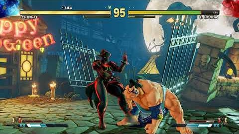 Street Fighter V Chun-li vs E. Honda CPU vs CPU AI vs AI (hardest difficulty level)