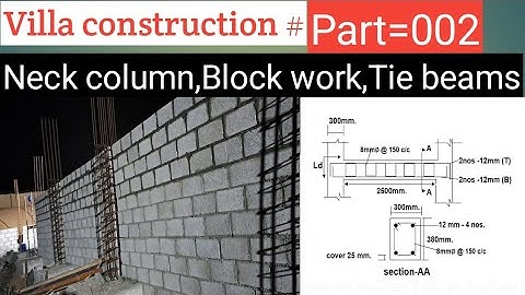 Villa construction in UAE neck column and block work under tie beams.Urdu/Hindi part=02