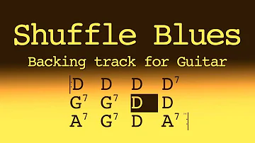 Shuffle Blues, Backing track for Guitar. 12 bar blues chords in D, 130bpm. Play along and enjoy!