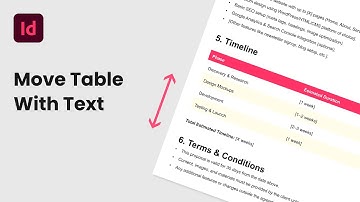 Move Table With Text in InDesign
