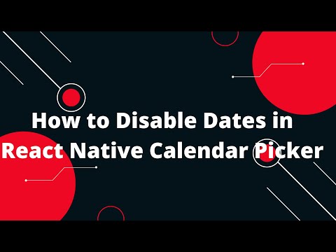 How to Disable Dates in React Native Calendar Picker | React Native Tutorial