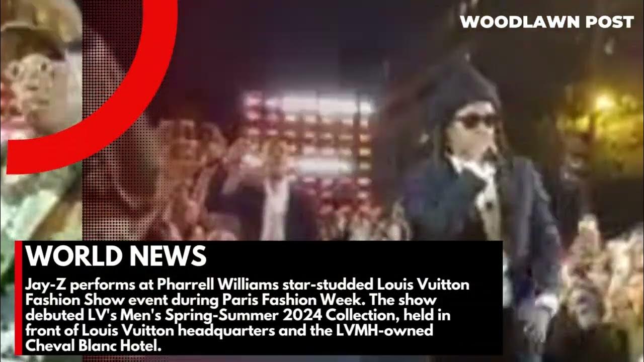 Jay-Z Performs At Pharrell's Louis Vuitton Fashion Show In A Custom LV