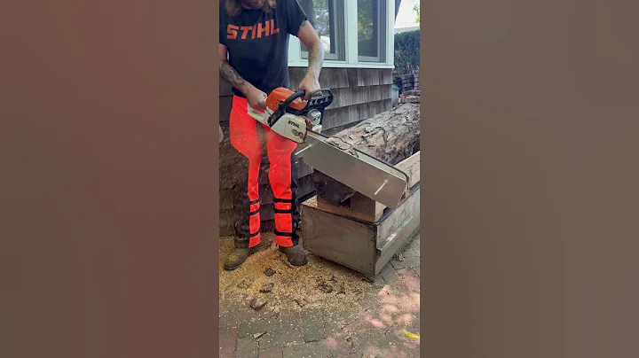 Stihl 291 with my custom cookie cutting jig! #stihl #chainsaw #milling #diy #alaskanchainsawmilling