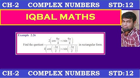 TN Class 12 Maths New Syllabus Example 2.26 Chapter-2 Complex Numbers கலப்பு எண்கள்