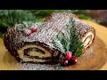 Easy and Simple Recipe  Chocolate Christmas Log Cake ❗ SUBTITLES ❗