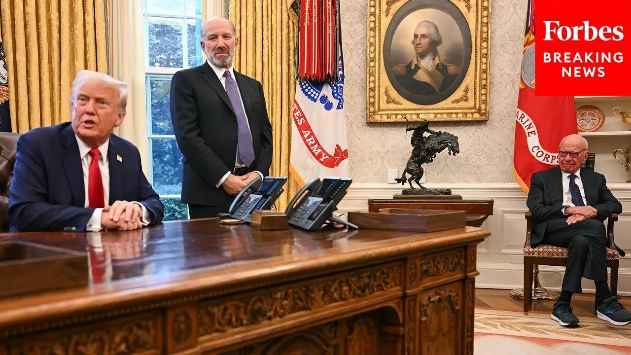 Trump Asked About WSJ's 'Dumbest Trade War' Headline With Rupert Murdoch Sitting Feet Away