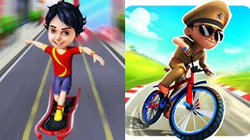 Shiva Skater Hero VS Little Singham Cycle Race Game 2025 Gameplay Android, ios