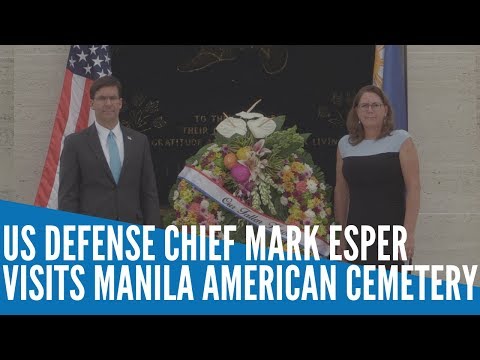 US Defense chief Mark Esper visits Manila American Cemetery for wreath-laying ceremony