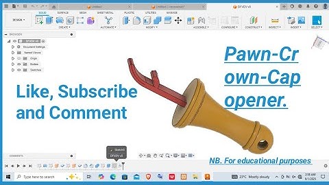 Customized pawn-crown cap opener using Fusion360