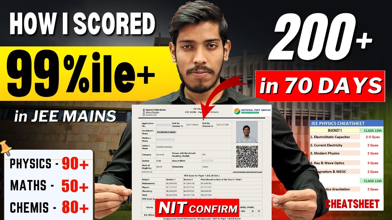 JEE 2026: How i Scored 99%ile+ in Last 70 Days🔥| 200+ Guaranteed in JANUARY Attempt
