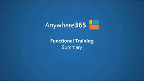 Anywhere365 Basic Functional Training 6.0 - Outro