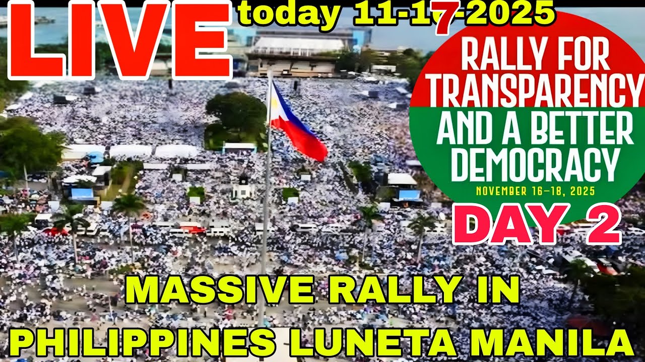LIVE TODAY MASSIVE RALLY IN THE PHILIPPINES TRANSPARENCY FOR BETTER DEMOCRACY