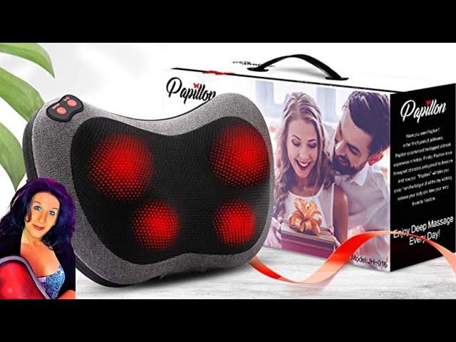 Papillon Back Massager with Heat,Shiatsu Back and Neck Massager with Deep  Tissue Kneading,Electric Back Massage Pillow for Back,Neck,Shoulders,Legs,  Foot,Body Muscle Pain Relief,Use at Home,Car,Office 