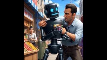 Robot🤖 Always Help by💙 Motu  #prisma3d  #ai #robot #motu #cow #shortsfeed