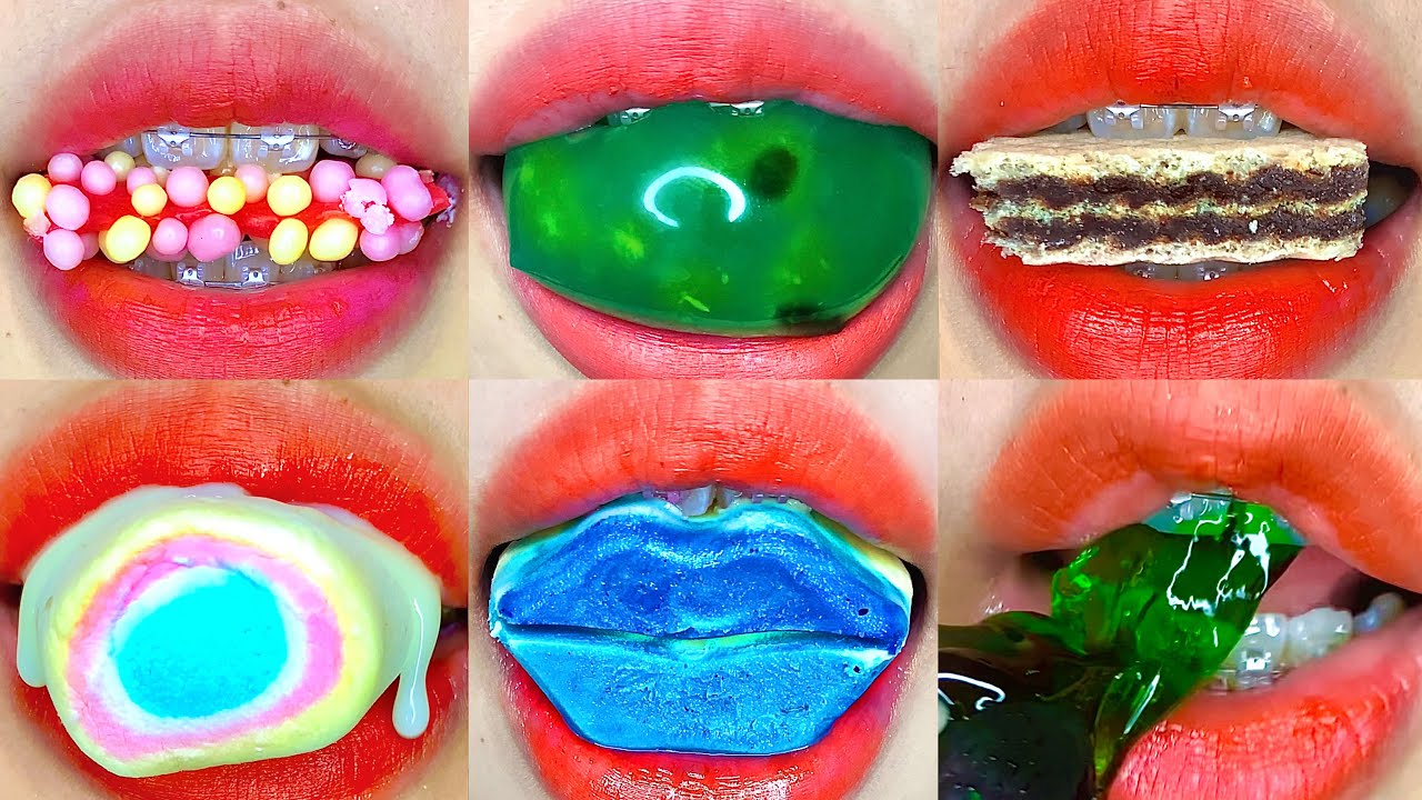 asmr FROZEN HONEY JELLY WHITE CHOCOLATE FASSION FRUIT JUICE PRINGLES