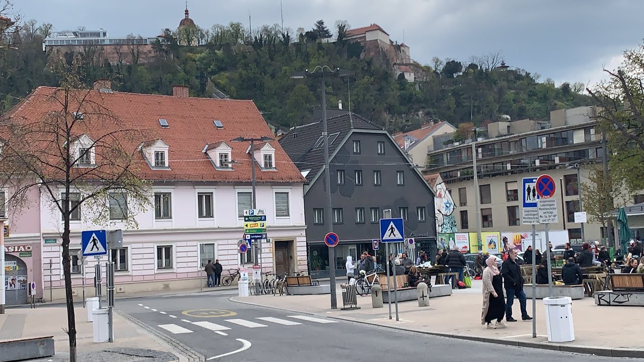 Walking around Lend Platz Graz Austria