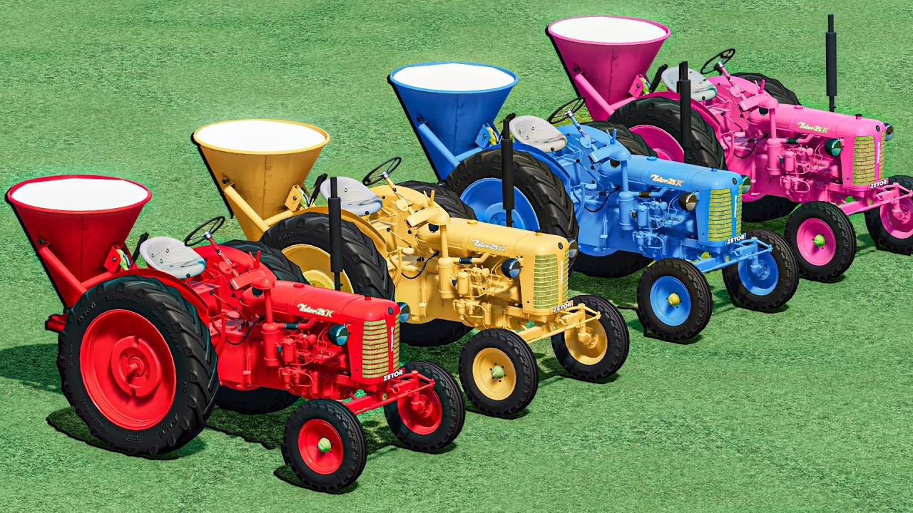 Mini Tractors Transporting To LIME Work With Colors - Farming Simulator 22