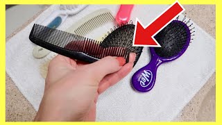 How to Clean & Sanitize Brushes and Combs (THE RIGHT WAY)!!! | Andrea Jean