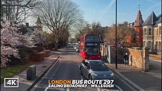 London Bus Ride 397 | Front Seat Upper Deck POV | Early Signs of Spring from West to Northwest | 4K