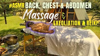 #asmr  #Happy Back and Serene Abdomen: A Harmonious #massage , Exfoliation, and #Reiki Experience